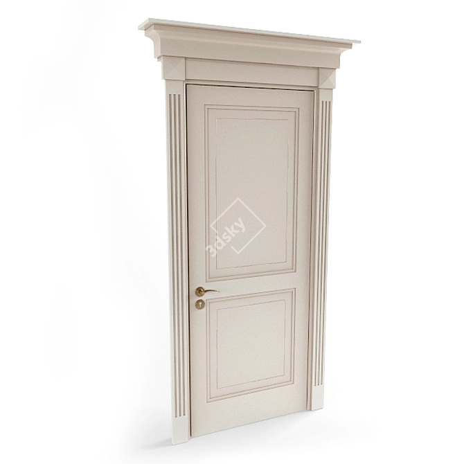 Elegant Old Fashion Door 3D model image 1