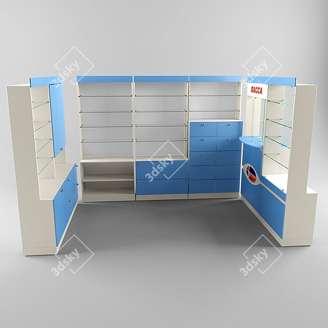 Pharmacy Display Set 3D model image 1