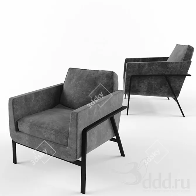 Elegant Stilt Coupe Lounge Chair 3D model image 1