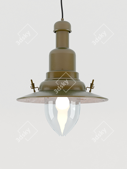 Eastern Style Metal Pendant Lamp 3D model image 1