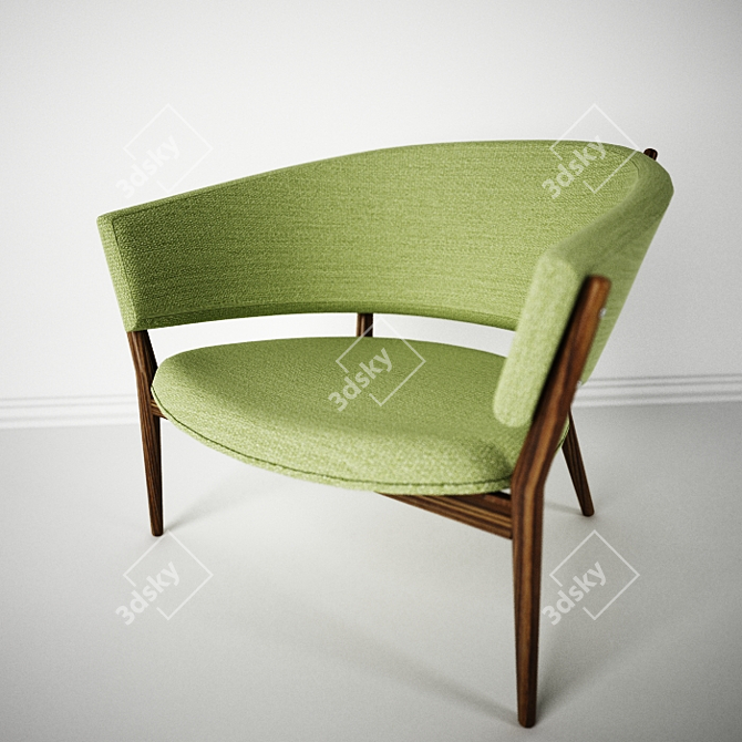 Modern Danish Design Lounge Chair 3D model image 1