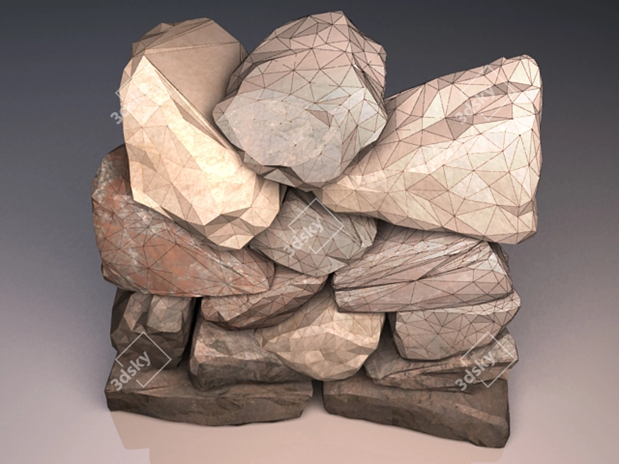 Textured Stones 3D model image 1