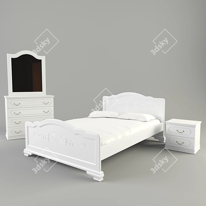 Rustic Elegance: "Satori" Bedroom 3D model image 1