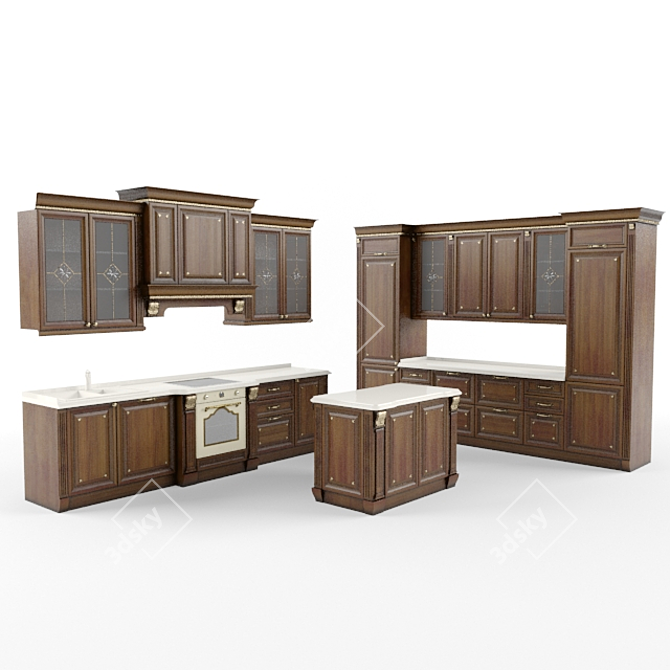 Classic Orchid Kitchen: Mf Cameo 3D model image 1