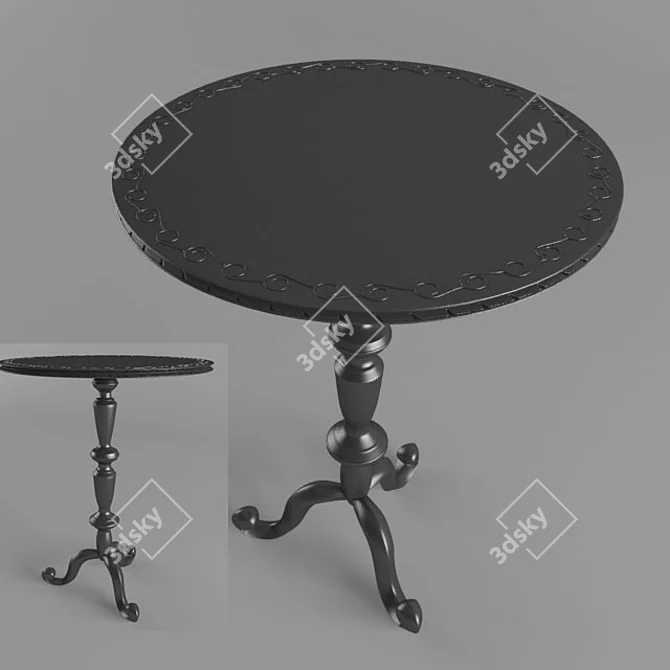 Carved Lid Classic Table 3D model image 1