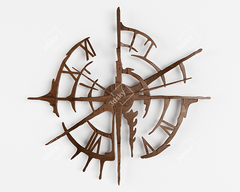 Gallatin Metal Clock – Polys 39400 3D model image 1