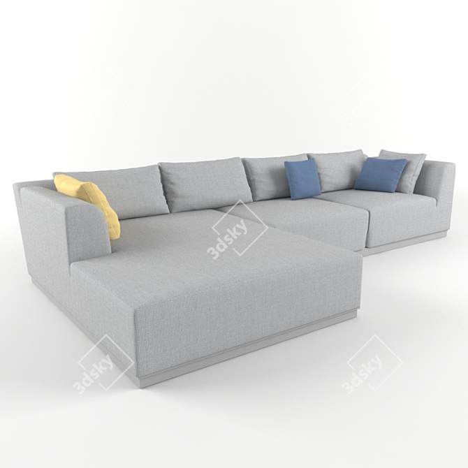 Meridiani Lewis Corner Sofa: Stylish and Modular 3D model image 1