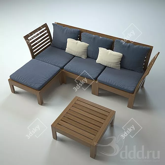 Outdoor Lounge Sofa Set 3D model image 1
