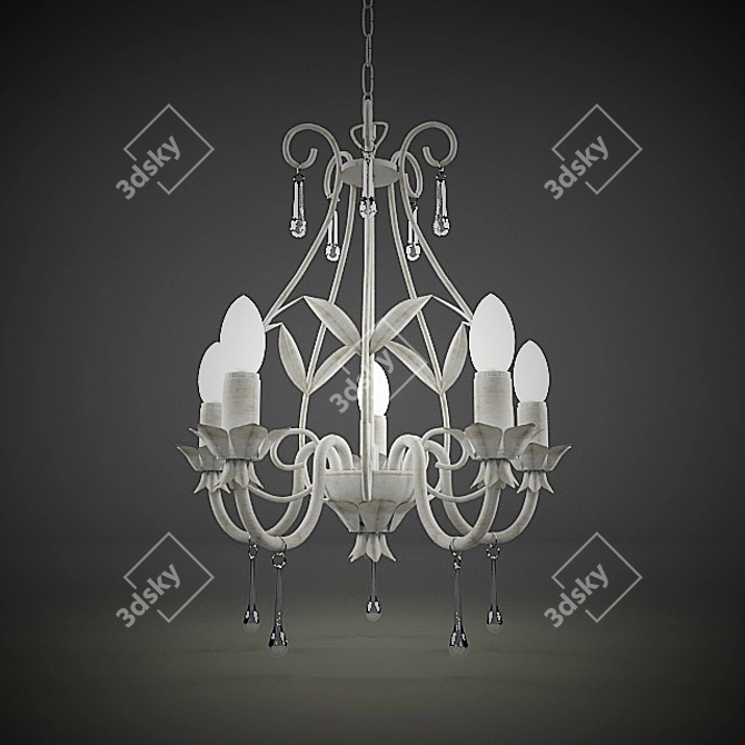 Massive Crystal Chandelier 3D model image 1