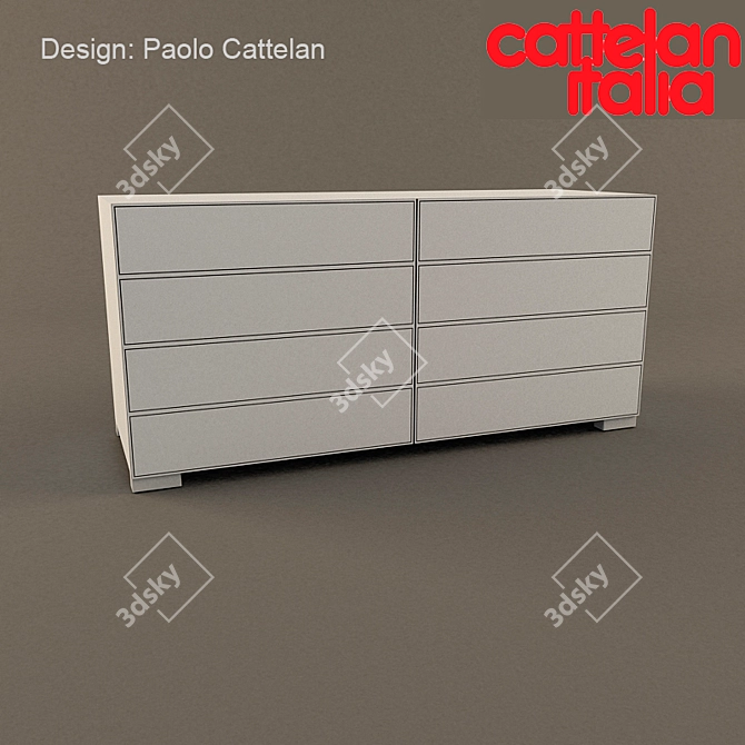 Sophisticated and Sleek: Cattelan Italia Dandy 3D model image 1