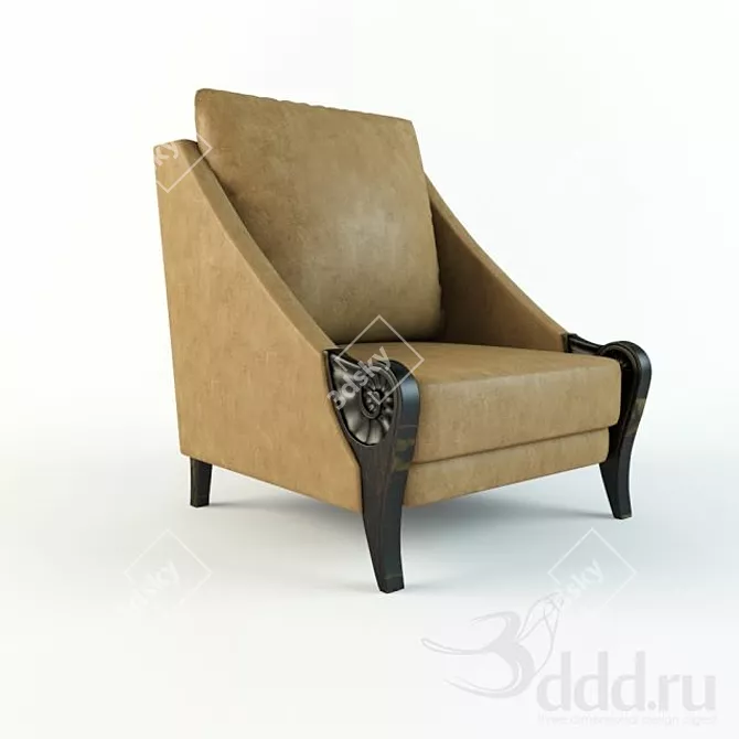 Elegant Lounge Chair: A1431 3D model image 1