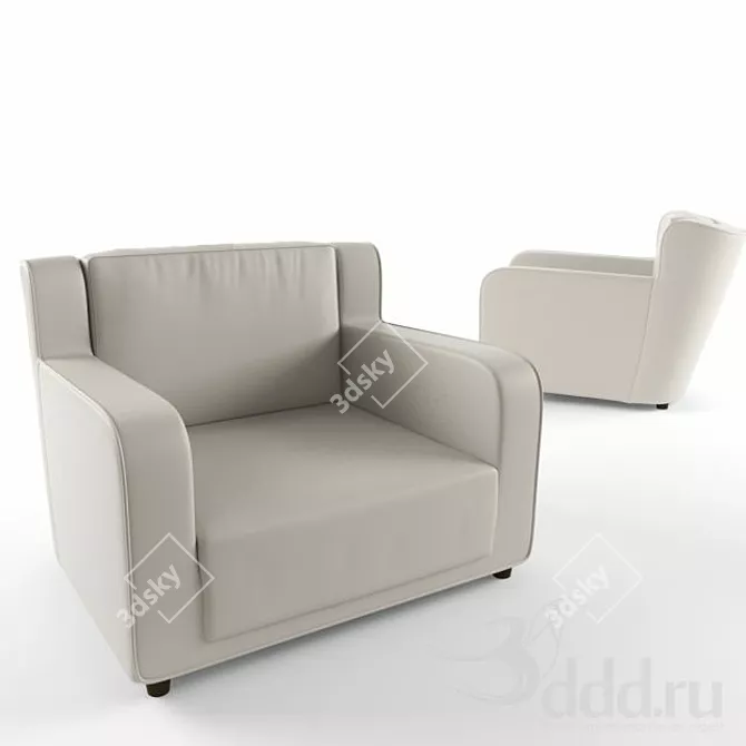 Baxter Bergere Longe Armchair: Sophisticated Style and Comfort 3D model image 1