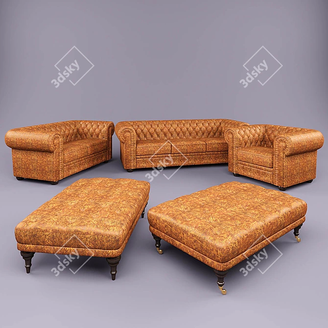 Modern Sofas and Chairs Settees 3D model image 1