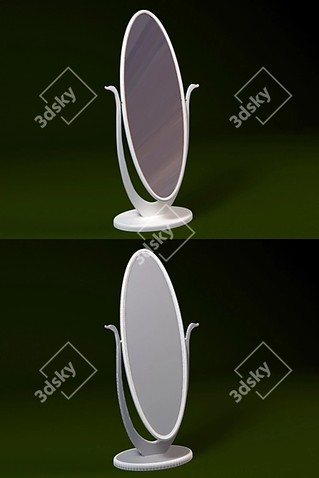 Elegant Floor Mirror 3D model image 1