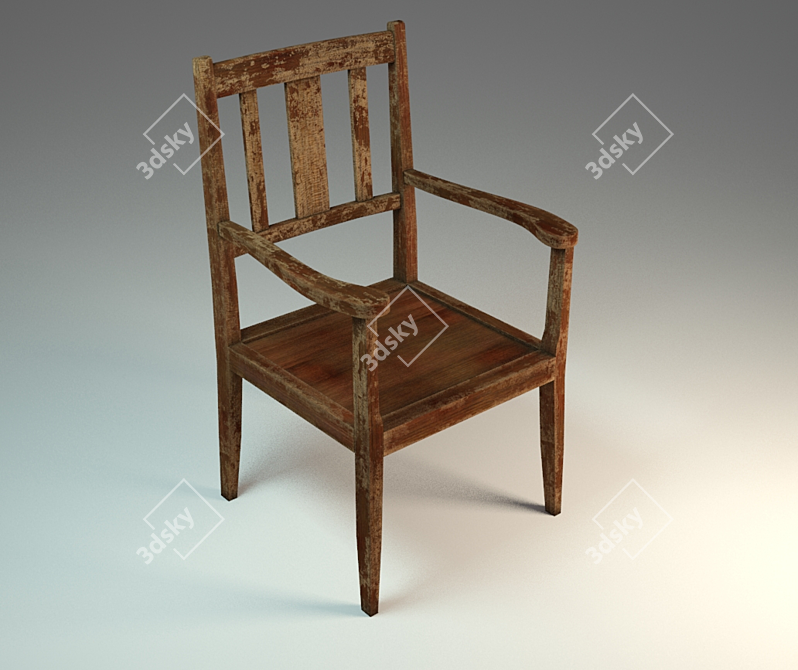 Vintage Time-Worn Chair 3D model image 1