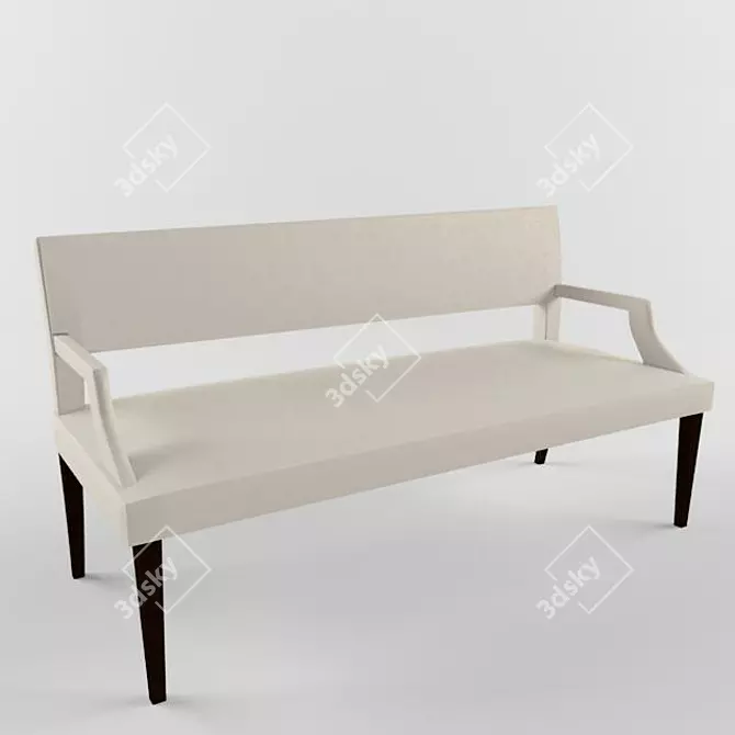 Natural Texture Outdoor Bench 3D model image 1