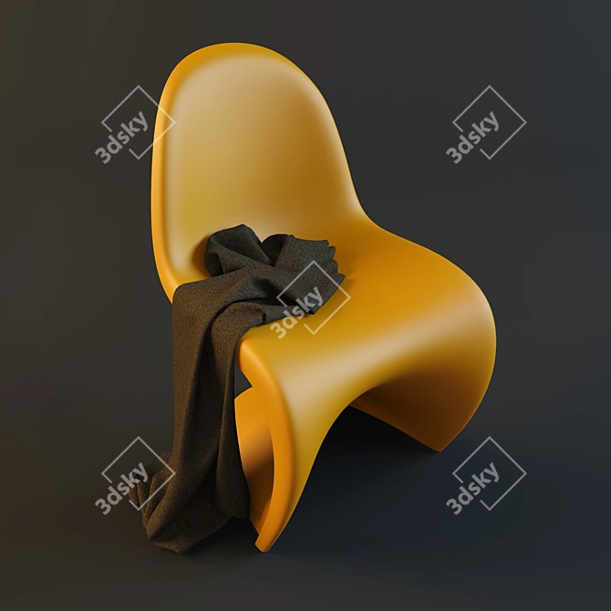 Modern Panton Chair with Hanging Fabric 3D model image 1