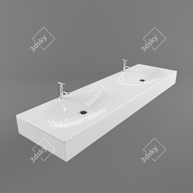 Dual Basin Sink 3D model image 1