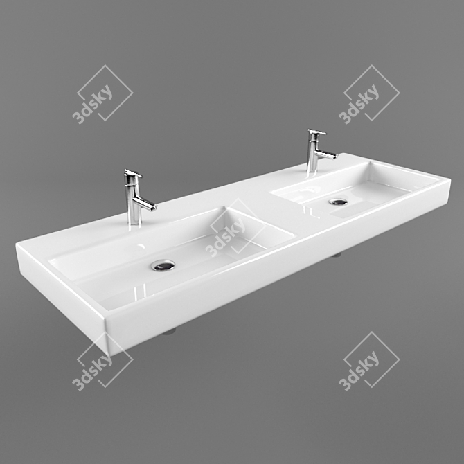 Dual Vanity Sink 3D model image 1