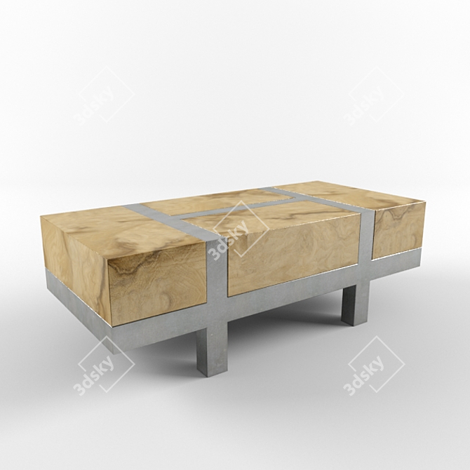 Title: Sleek Wooden Coffee Table 3D model image 1