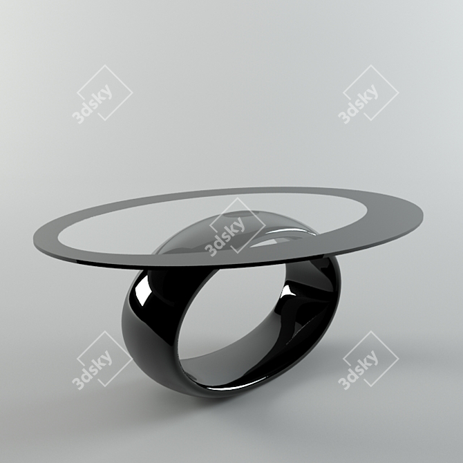 Sleek Wooden Coffee Table 3D model image 1