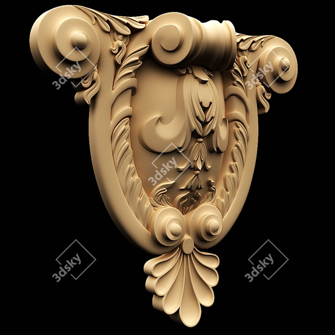 Elegant Plaster Decor Model 3D model image 1