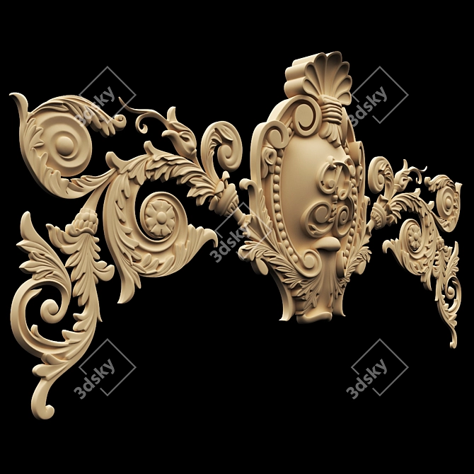 Elegant Plaster Decor 3D model image 1