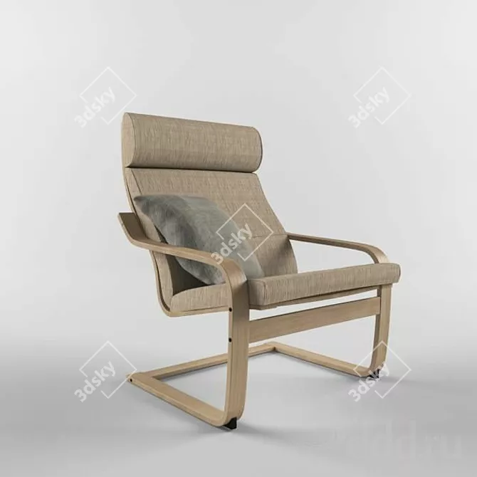 Stylish Comfort: IKEA Poäng 3D model image 1