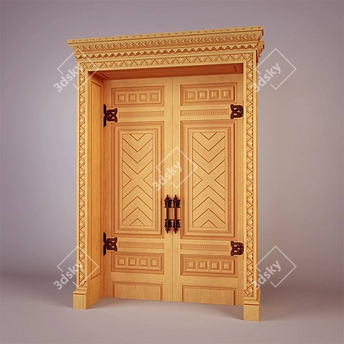 Vintage-inspired 1880s Door 3D model image 1