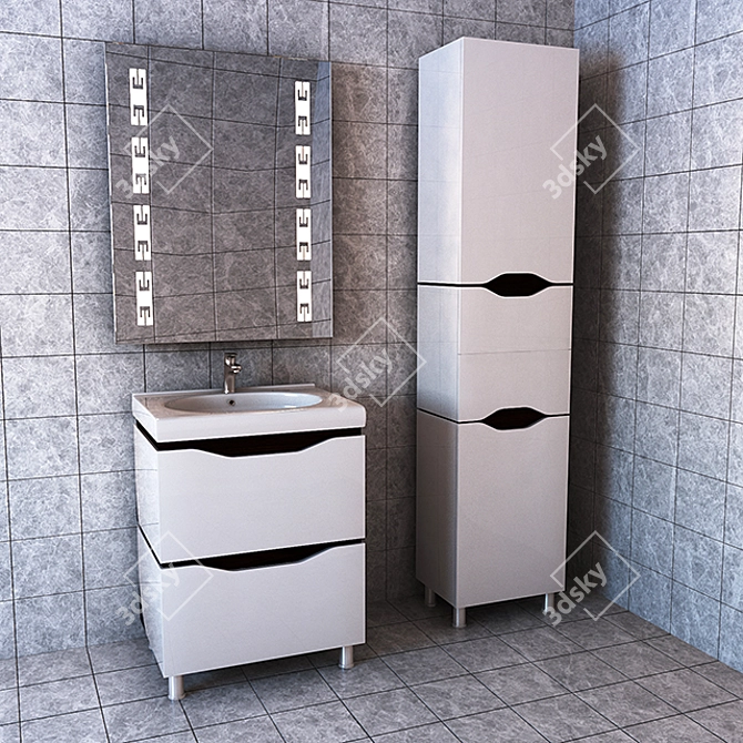 AkvaRodos Venice 60: Elegant Bathroom Furniture 3D model image 1