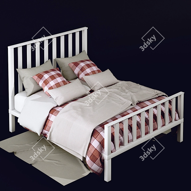 Rustic Charm Country Bed 3D model image 1