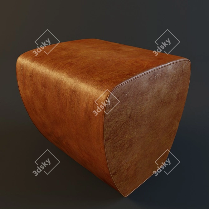 Luxury Leather Pouf: Detailed Design & Handcrafted Quality 3D model image 1