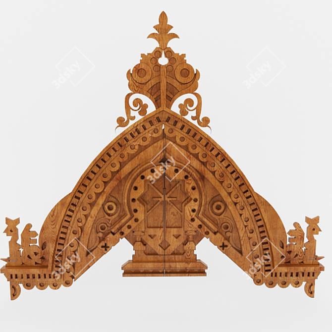 Russian Style Gable Fronton 3D model image 1