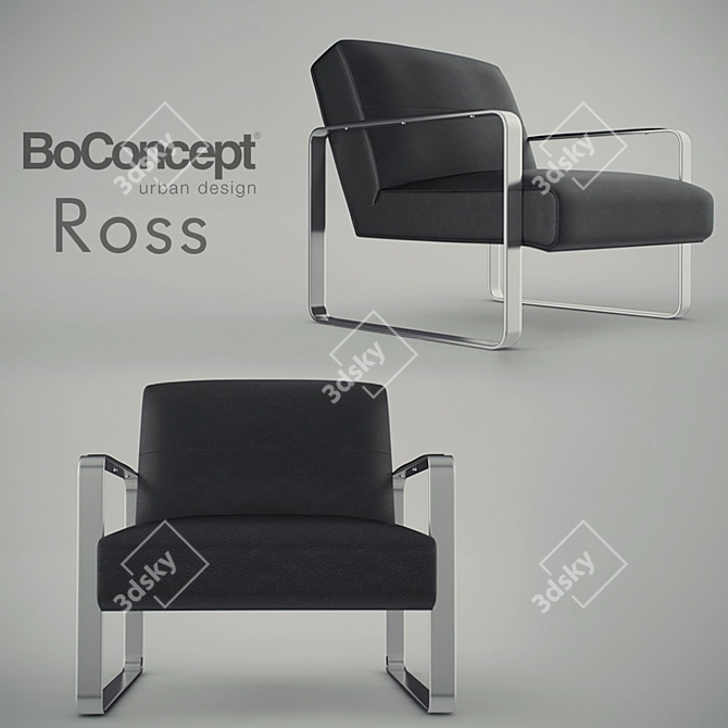 Boconcept Ross Leather Chair: Stylish Comfort 3D model image 1