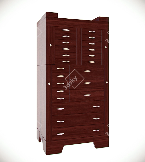 Versatile Bedroom Cabinet: Stylish Storage Solution 3D model image 1