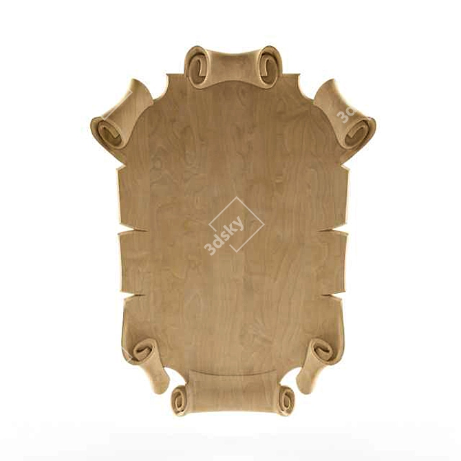 Wooden CNC Cartouche 3D model image 1