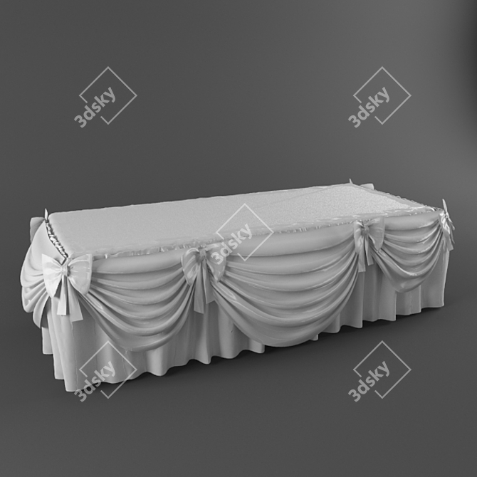 Elegant Lace Wedding Tablecloth 3D model image 1