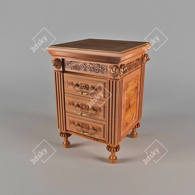 Elegant Classic Nightstand 3D model image 1