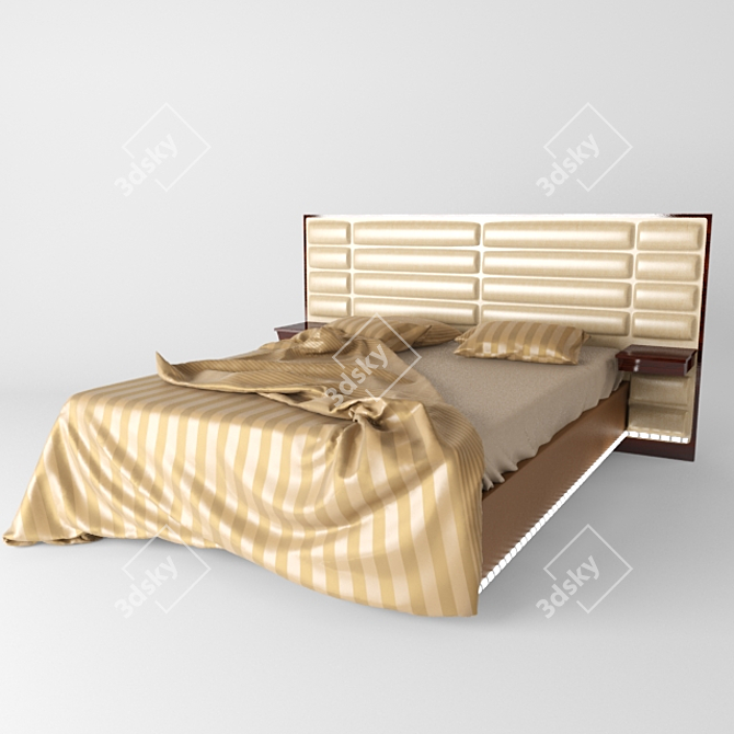 Luxury Italian Bed - Rugiano Rubino 3D model image 1