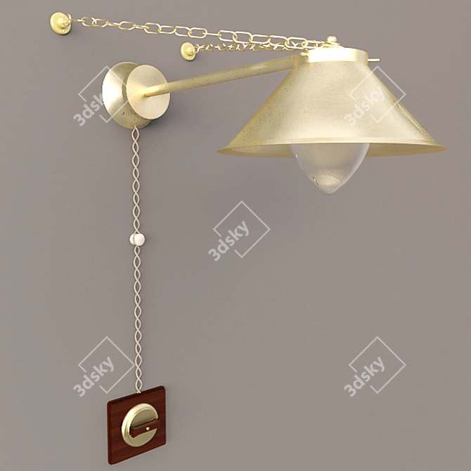 Vintage-inspired Wall Lamp with Retro Switch 3D model image 1