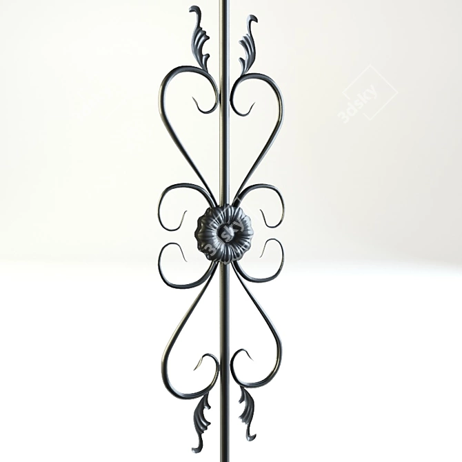 Elegant Wrought Iron Baluster | FBX Included 3D model image 1