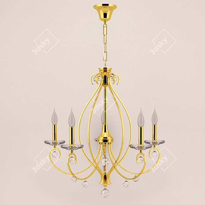 Elegant Crystal Chandelier 3D model image 1