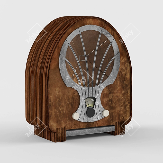 Art-Deco Vintage Radio 3D model image 1