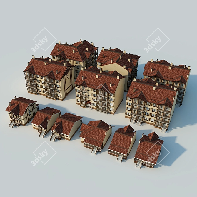 Modular Section Homes 3D model image 1