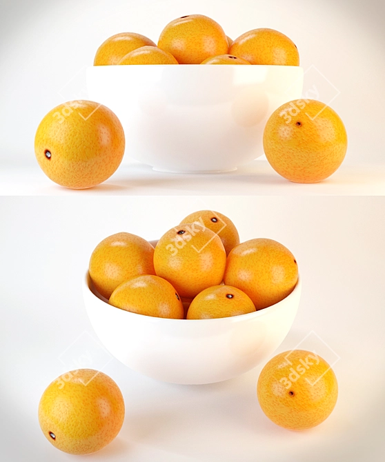 Fresh Citrus Orange Bowl 3D model image 1