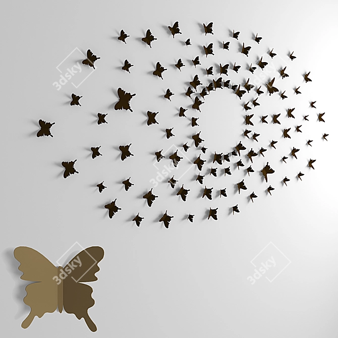 Butterfly Installation: 3D Art 3D model image 1