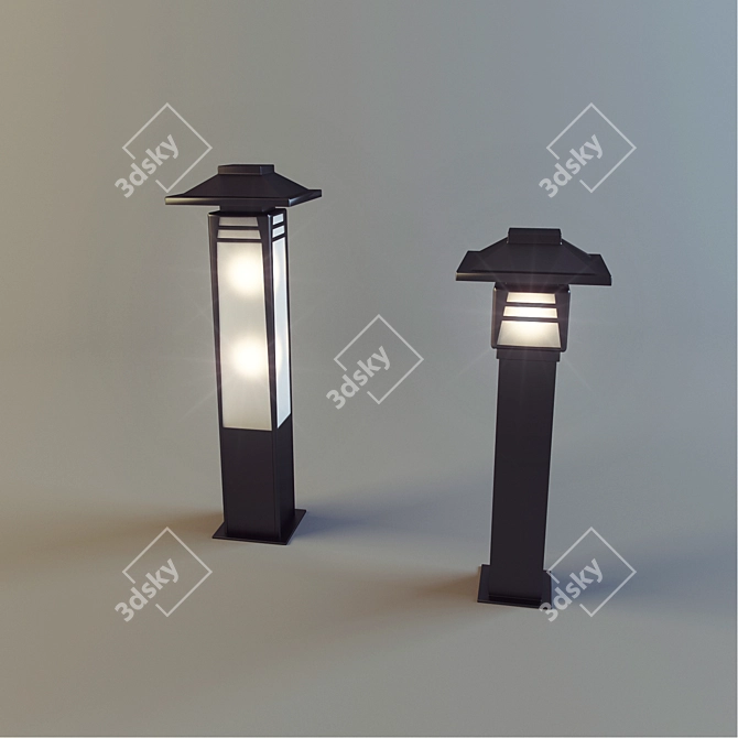 Stylish Steel Lantern: Novara Art 3D model image 1