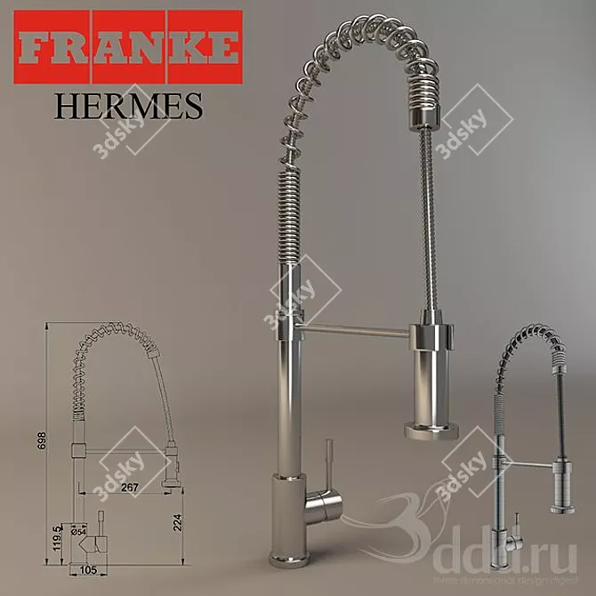 Elegant Chrome Franke Faucet 3D model image 1