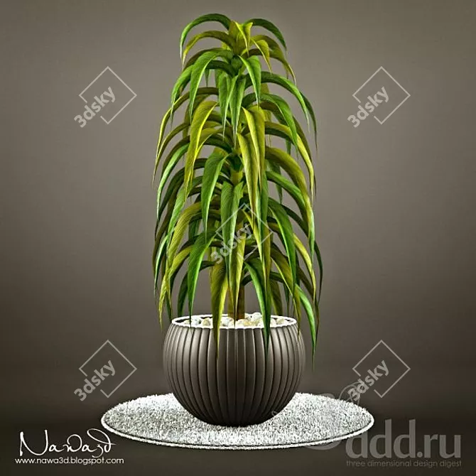 Blooming Bliss: Elegant Pot Plant 3D model image 1