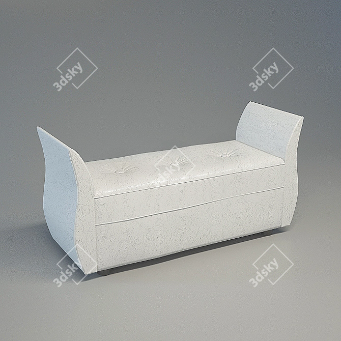 Elegant 1200mm Banquette 3D model image 1